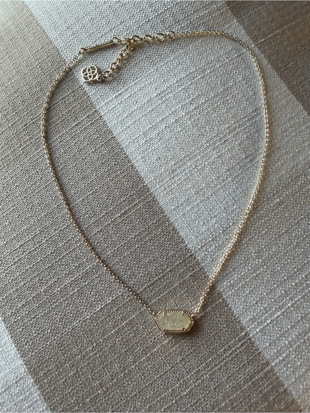 Kendra Scott Elisa Pendant Necklace in off white Drusy- Women's Jewelry